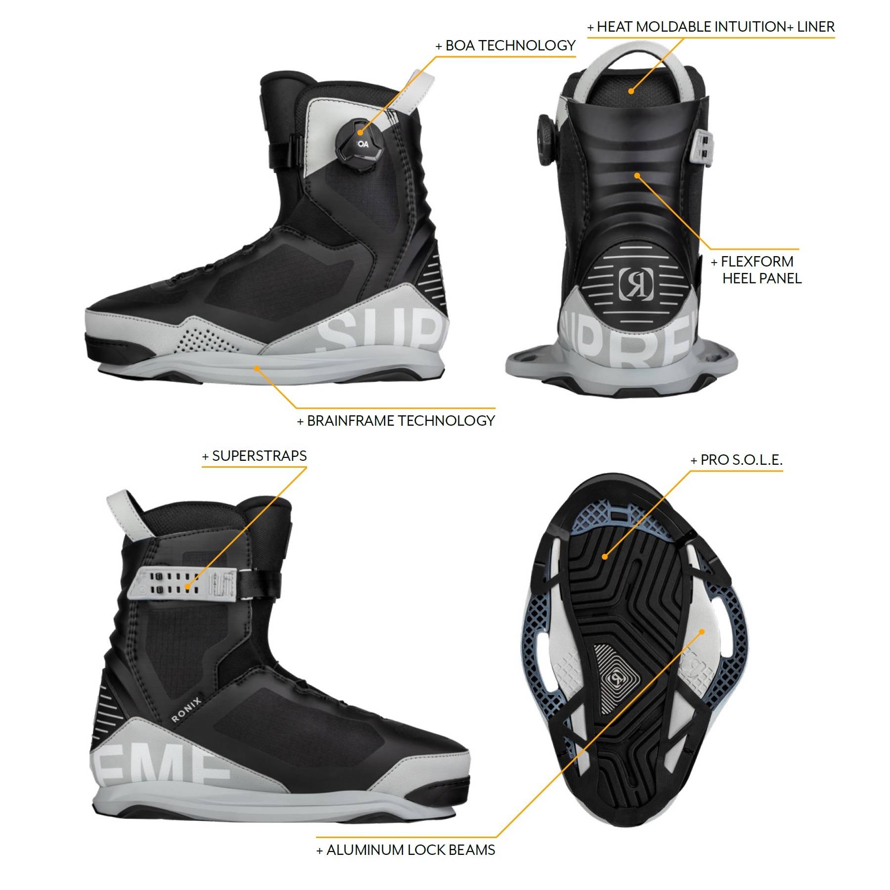 Ronix Supreme BOA attacchi da wakeboard 3