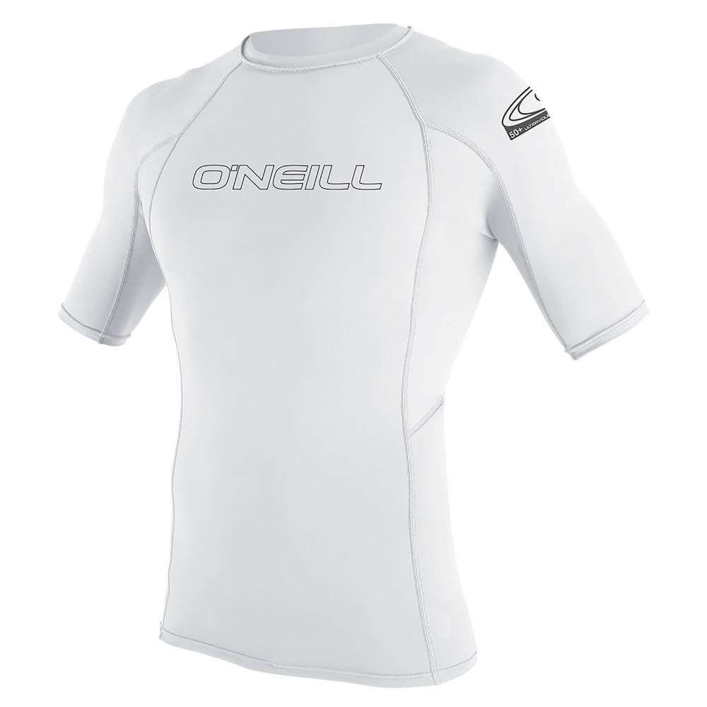 maglietta a maniche corte rash guard bambino bianca
