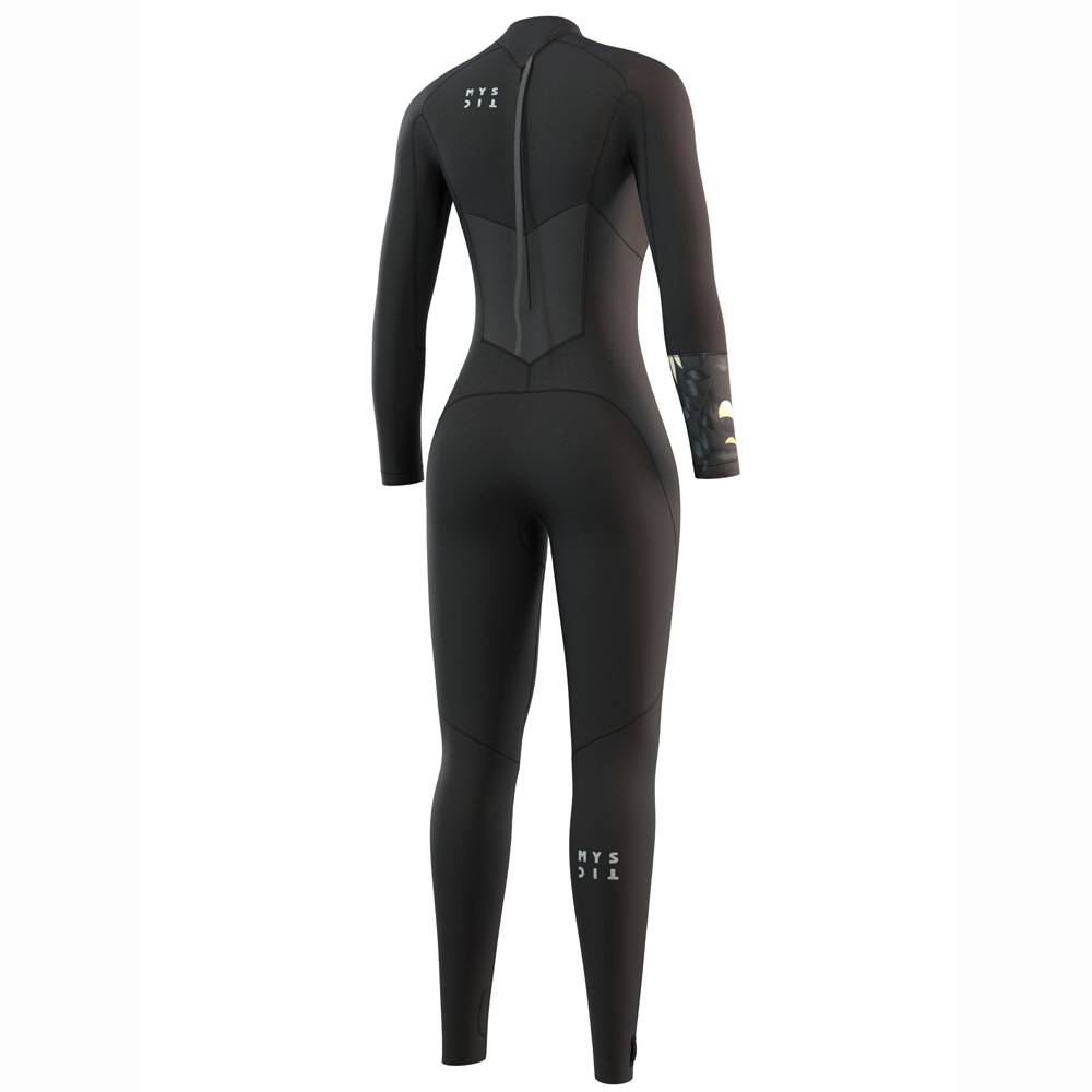 Mystic Dazzled Fullsuit 4/3mm con zip posteriore donna nero 2