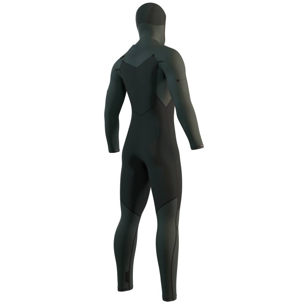 Mystic Motion Hooded Fullsuit 5/3 mm muta uomo nera con cerniera frontale 4