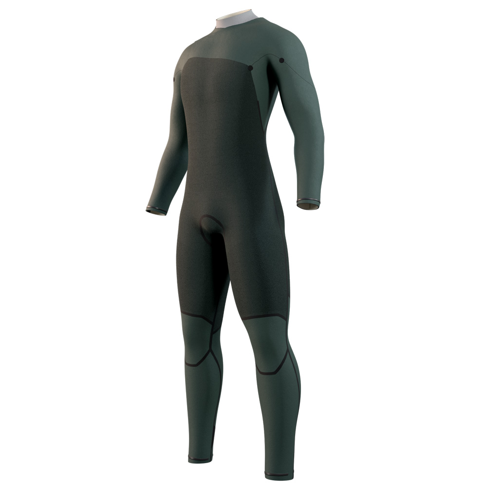 Mystic Motion fullsuit 3/2 mm cerniera frontale uomo nero/sabbia 3