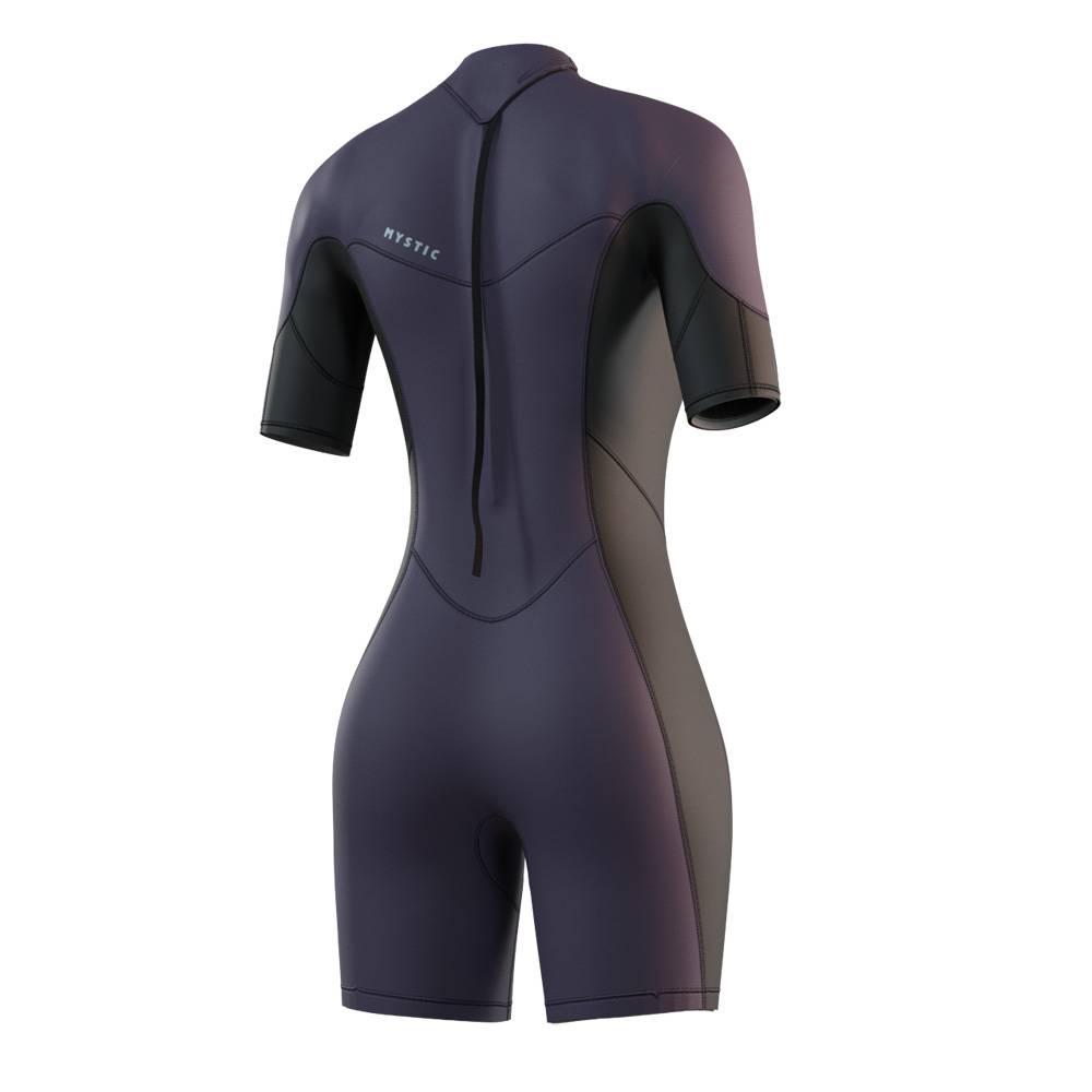 Mystic Brand Shorty 3/2 mm muta donna viola con cerniera posteriore 2