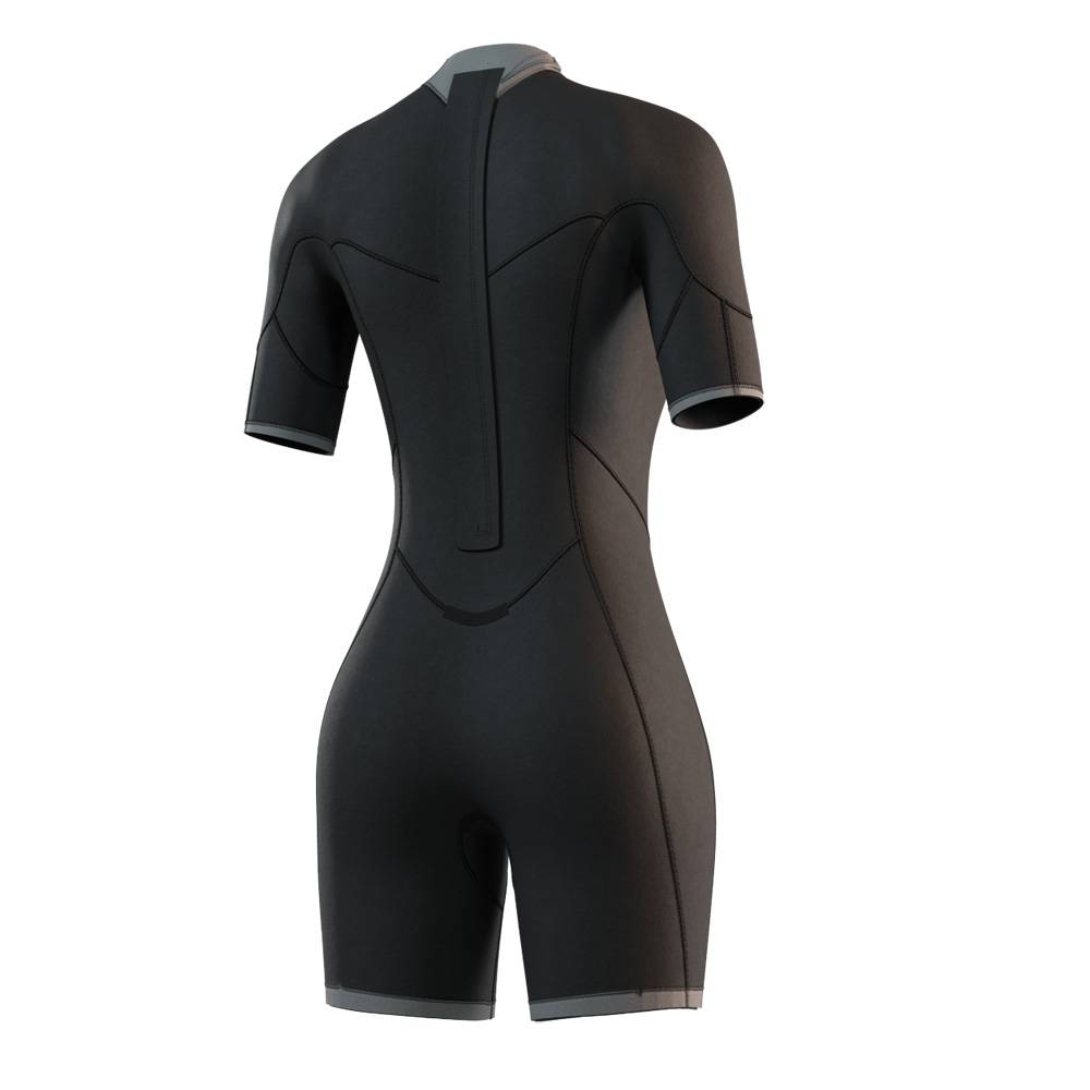 Mystic Brand Shorty 3/2 mm muta donna viola con cerniera posteriore 4