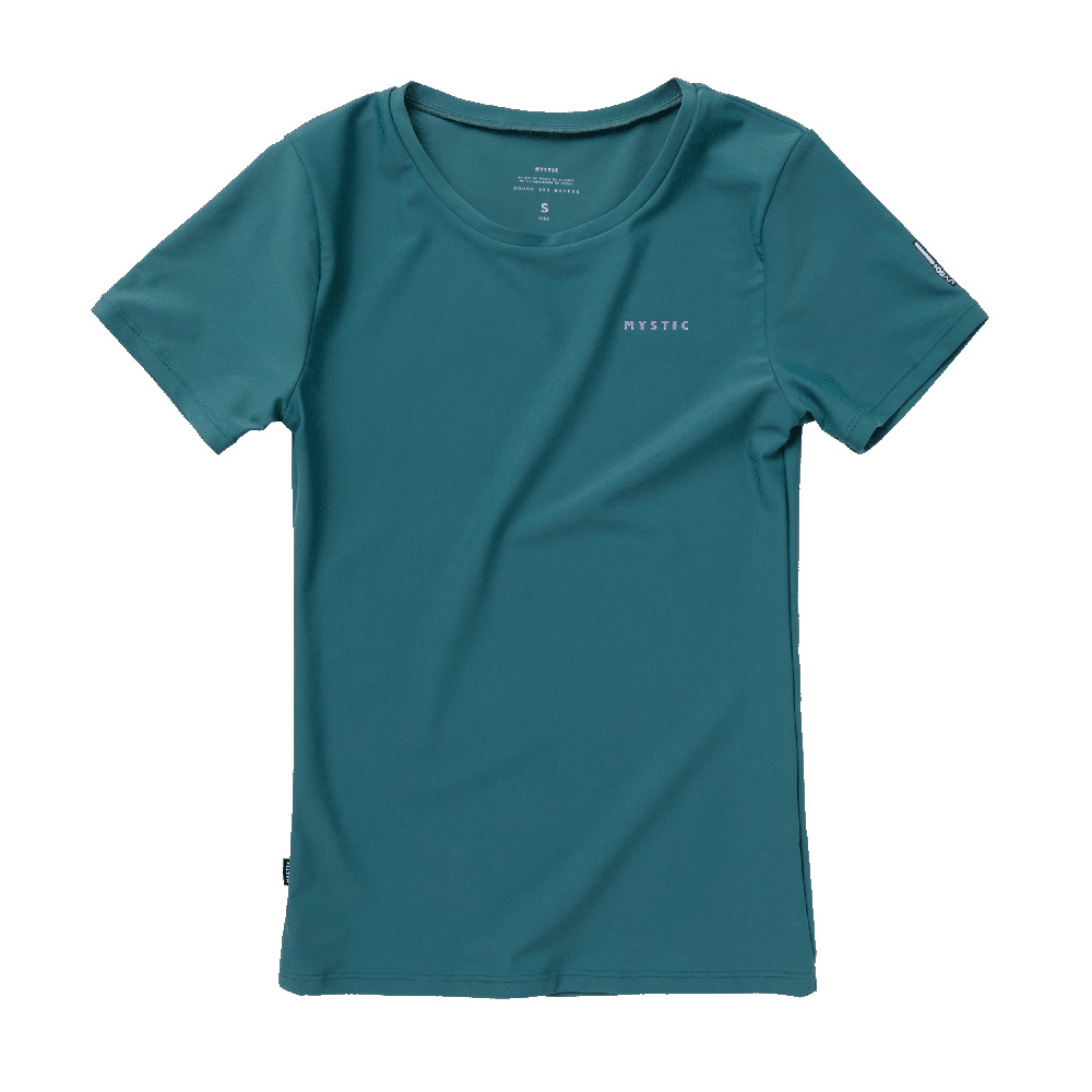 Star rash guard maniche corte donna teal blu