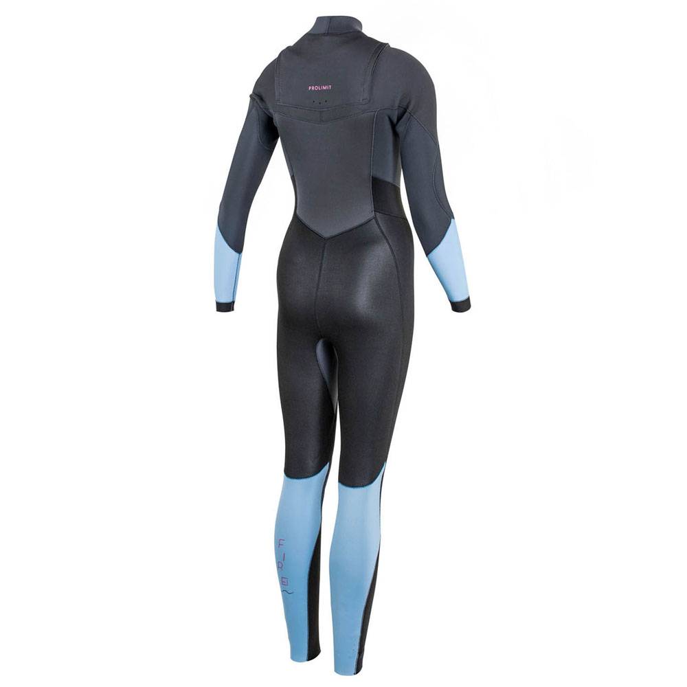 Prolimit Fire steamer Freezip 5/3 mm muta donna con zip al petto nera/blu/grigia 2
